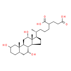 ChemSpider 2D Image | Pentanedioic acid, 2-((3alpha,5beta,7alpha,12alpha)-2,7,12-trihydroxycholan-24-yl)- | C29H48O7