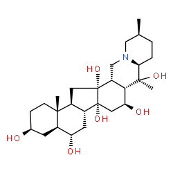 ChemSpider 2D Image | (3beta,5alpha,6alpha,16beta,17beta)-Cevane-3,6,12,14,16,20-hexol | C27H45NO6