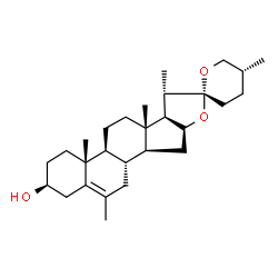 ChemSpider 2D Image | (3beta,25R)-6-Methylspirost-5-en-3-ol | C28H44O3
