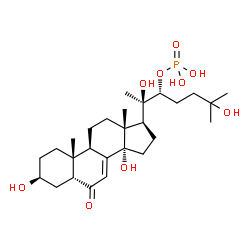 ChemSpider 2D Image | 2-deoxy-20-hydroxyecdysone 22-phosphate | C27H45O9P