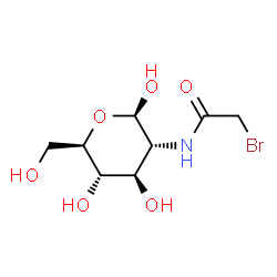 ChemSpider 2D Image | 2-((Bromoacetyl)amino)-2-deoxy-beta-D-glucopyranose | C8H14BrNO6