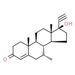 ChemSpider 2D Image | (7alpha,8xi,17alpha)-17-Hydroxy-7-methylpregn-4-en-20-yn-3-one | C22H30O2