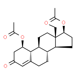 ChemSpider 2D Image | Gon-4-en-3-one, 1,17-bis(acetyloxy)-13-ethyl-, (1beta,17beta)- | C23H32O5