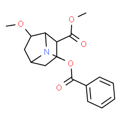 ChemSpider 2D Image | Methyl 3-(benzoyloxy)-7-methoxy-8-methyl-8-azabicyclo[3.2.1]octane-2-carboxylate | C18H23NO5