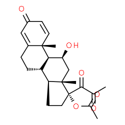 ChemSpider 2D Image | 1,2-Propanedione, 1-((11beta,17alpha)-17-(acetyloxy)-11-hydroxy-3-oxoandrosta-1,4-dien-17-yl)- | C24H30O6