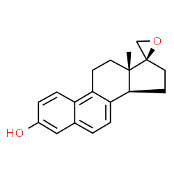 ChemSpider 2D Image | Spiro(estra-1,3,5,7,9-pentaene-17,2'-oxiran)-3-ol, (17beta)- | C19H20O2