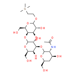 ChemSpider 2D Image | 2-(Trimethylsilyl)ethyl 2-acetamido-2,4-dideoxy-D-xylo-hexopyranosyl-(1->3)-D-galactopyranosyl-(1->4)-D-galactopyranoside | C25H47NO15Si
