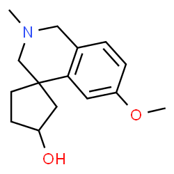 ChemSpider 2D Image | 6'-Methoxy-2'-methyl-2',3'-dihydro-1'H-spiro[cyclopentane-1,4'-isoquinolin]-3-ol | C15H21NO2