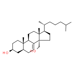 ChemSpider 2D Image | (3beta,5alpha)-14-(Hydroxymethyl)cholest-7-en-3-ol | C28H48O2