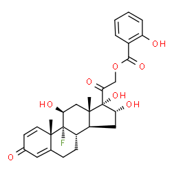 ChemSpider 2D Image | (11beta,16alpha)-9-Fluoro-11,16,17-trihydroxy-3,20-dioxopregna-1,4-dien-21-yl salicylate | C28H31FO8