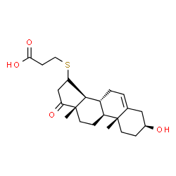 ChemSpider 2D Image | 3-{[(3beta)-3-Hydroxy-17-oxoandrost-5-en-15-yl]sulfanyl}propanoic acid | C22H32O4S