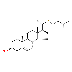 ChemSpider 2D Image | (3beta,20S)-20-[(3-Methylbutyl)sulfanyl]pregn-5-en-3-ol | C26H44OS