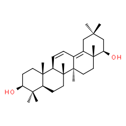 ChemSpider 2D Image | (3beta,22beta)-Oleana-11,13(18)-diene-3,22-diol | C30H48O2