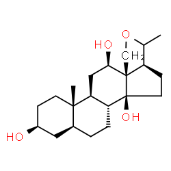 ChemSpider 2D Image | (3beta,5alpha,12beta,14beta)-18,20-Epoxypregnane-3,12,14-triol | C21H34O4