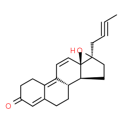 ChemSpider 2D Image | 17alpha-(2-Butynyl)-17beta-hydroxyestra-4,9,11-trien-3-one | C22H26O2