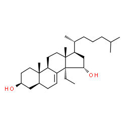 ChemSpider 2D Image | 14alpha-Ethyl-5alpha-cholest-7-ene-3beta,15alpha-diol | C29H50O2