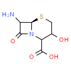 ChemSpider 2D Image | (6R)-7-Amino-3-hydroxy-8-oxo-5-thia-1-azabicyclo[4.2.0]octane-2-carboxylic acid | C7H10N2O4S