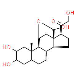 ChemSpider 2D Image | (18S)-2,3,18,21-Tetrahydroxy-11,18-epoxypregnan-20-one | C21H32O6