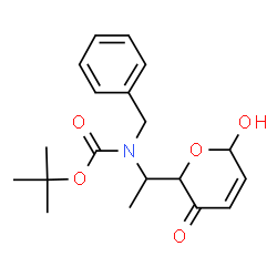 ChemSpider 2D Image | tert-Butyl benzyl[1-(6-hydroxy-3-oxo-3,6-dihydro-2H-pyran-2-yl)ethyl]carbamate | C19H25NO5