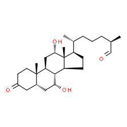 ChemSpider 2D Image | (5beta,7alpha,8xi,12alpha,25R)-7,12-Dihydroxy-3-oxocholestan-26-al | C27H44O4