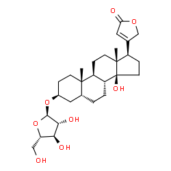 ChemSpider 2D Image | (3beta,5beta)-3-(alpha-L-Arabinofuranosyloxy)-14-hydroxycard-20(22)-enolide | C28H42O8