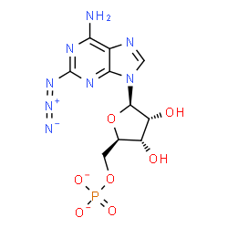 ChemSpider 2D Image | 2-Azido-5'-O-phosphonatoadenosine | C10H11N8O7P