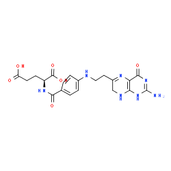 ChemSpider 2D Image | N-(4-{[2-(2-Amino-4-oxo-1,4,7,8-tetrahydro-6-pteridinyl)ethyl]amino}benzoyl)-L-glutamic acid | C20H23N7O6
