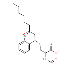 ChemSpider 2D Image | 2-Acetamido-3-{[1-(2-chlorophenyl)-3-oxononyl]sulfanyl}propanoate | C20H27ClNO4S