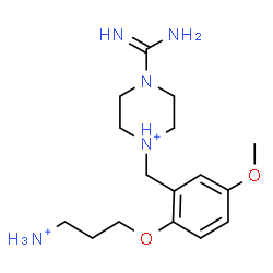 ChemSpider 2D Image | 1-[2-(3-Ammoniopropoxy)-5-methoxybenzyl]-4-carbamimidoylpiperazin-1-ium | C16H29N5O2