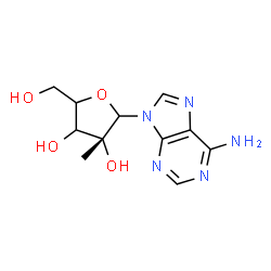 ChemSpider 2D Image | 9-(2-C-Methyl-D-glycero-pentofuranosyl)-9H-purin-6-amine | C11H15N5O4