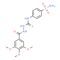 ChemSpider 2D Image | N-(4-Sulfamoylphenyl)-2-(3,4,5-trimethoxybenzoyl)hydrazinecarbothioamide | C17H20N4O6S2
