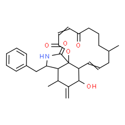 ChemSpider 2D Image | 16-Benzyl-13-hydroxy-9,15-dimethyl-14-methylene-6,7,8,9,10,12a,13,14,15,15a,16,17-dodecahydro-2H-oxacyclotetradecino[2,3-d]isoindole-2,5,18-trione | C29H35NO5