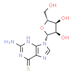 ChemSpider 2D Image | 2-amino-6-mercaptopurin-9-ylriboside | C10H13N5O4S