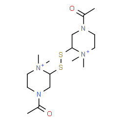 ChemSpider 2D Image | 2,2'-Disulfanediylbis(4-acetyl-1,1-dimethylpiperazin-1-ium) | C16H32N4O2S2