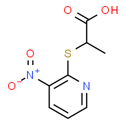 ChemSpider 2D Image | 2-[(3-nitro-2-pyridyl)thio]propanoic acid | C8H8N2O4S
