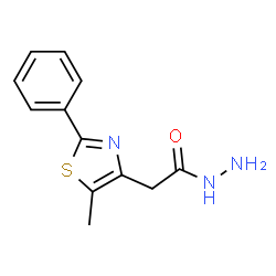 ChemSpider 2D Image | 2-(5-Methyl-2-phenyl-1,3-thiazol-4-yl)acetohydrazide | C12H13N3OS