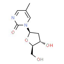 ChemSpider 2D Image | 1-(2-Deoxy-beta-D-erythro-pentofuranosyl)-5-methyl-2(1H)-pyrimidinone | C10H14N2O4