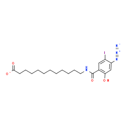 ChemSpider 2D Image | 12-[(4-Azido-2-hydroxy-5-iodobenzoyl)amino]dodecanoate | C19H26IN4O4