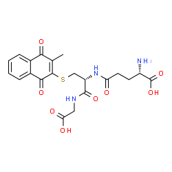 ChemSpider 2D Image | L-gamma-Glutamyl-S-(3-methyl-1,4-dioxo-1,4-dihydro-2-naphthalenyl)-L-cysteinylglycine | C21H23N3O8S