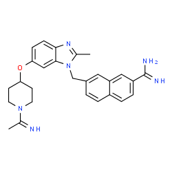 ChemSpider 2D Image | 7-[[6-[[1-(1-IMINOETHYL)PIPERIDIN-4-YL]OXY]-2-METHYL-BENZIMIDAZOL-1-YL]METHYL]NAPHTHALENE-2-CARBOXIMIDAMID | C27H30N6O