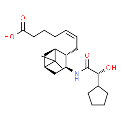ChemSpider 2D Image | (5Z)-7-[(1S,2S,3S,5R)-3-[[(2R)-2-Cyclopentyl-2-hydroxyacetyl]amino]-6,6-dimethylbicyclo[3.1.1]hept-2-yl]-5-heptenoic acid | C23H37NO4