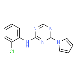ChemSpider 2D Image | N-(2-chlorophenyl)-4-(1-pyrrolyl)-1,3,5-triazin-2-amine | C13H10ClN5