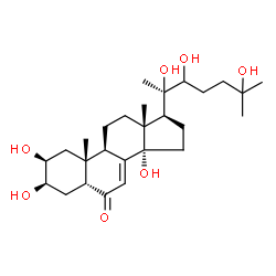 ChemSpider 2D Image | (2beta,3beta,5beta)-2,3,14,20,22,25-Hexahydroxycholest-7-en-6-one | C27H44O7