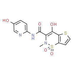 ChemSpider 2D Image | 4-hydroxy-N-(5-hydroxy-2-pyridyl)-2-methyl-1,1-dioxo-thieno[2,3-e]thiazine-3-carboxamide | C13H11N3O5S2