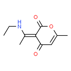 ChemSpider 2D Image | 3-(1-(ethylamino)ethylidene)-6-methyl-3H-pyran-2,4-dione | C10H13NO3