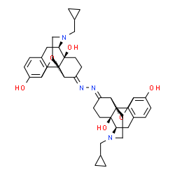 ChemSpider 2D Image | (5alpha,6E,5'alpha,6'E)-6,6'-(1E,2E)-hydrazine-1,2-diylidenebis[17-(cyclopropylmethyl)-4,5-epoxymorphinan-3,14-diol] | C40H46N4O6