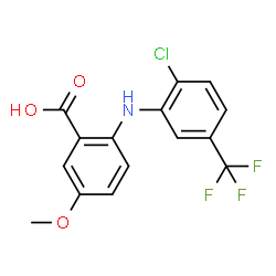 ChemSpider 2D Image | 2-[2-chloro-5-(trifluoromethyl)anilino]-5-methoxybenzoic acid | C15H11ClF3NO3