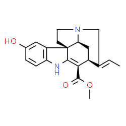 ChemSpider 2D Image | Methyl 10-hydroxy-2,16-didehydrocur-19-en-17-oate | C20H22N2O3