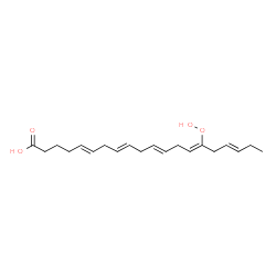 ChemSpider 2D Image | 15-hydroperoxy-5,8,11,14,17-eicosapentaenoic acid | C20H30O4