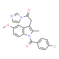 ChemSpider 2D Image | 2-[1-(4-Chlorobenzoyl)-5-methoxy-2-methyl-1H-indol-3-yl]-1-(1H-imidazol-1-yl)ethanone | C22H18ClN3O3